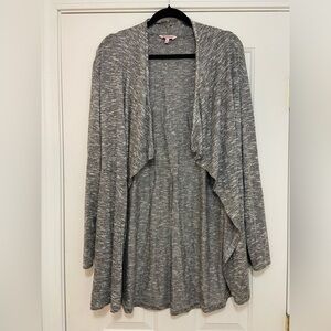 Juicy Couture Y2K Gray Open Front Jewel Bead Trim Women's XL Sweater Cardigan